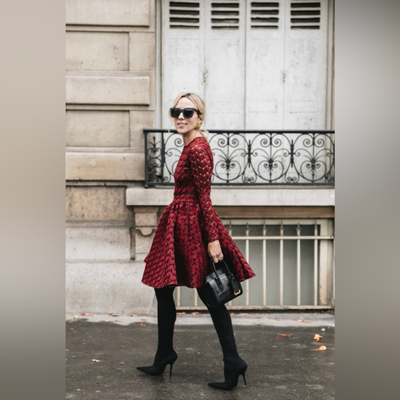 Maje Royani Fit & Flare Bonded Lace Dress - Size 3 - Picture 2 of 12